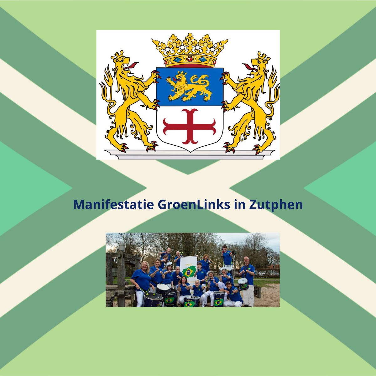 SamBam percussiegroep Achterhoek bij manifestatie GroenLinks in Zutphen (LinkedIn Post)